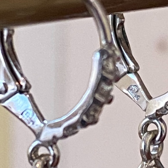 Designer PENNY PREVILLE 18K White Gold Diamond Aquamarine Dangle Drop Earrings - Picture 12 of 16